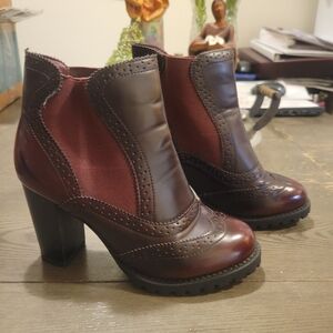 Bella Marie Burgundy Heeled Boots